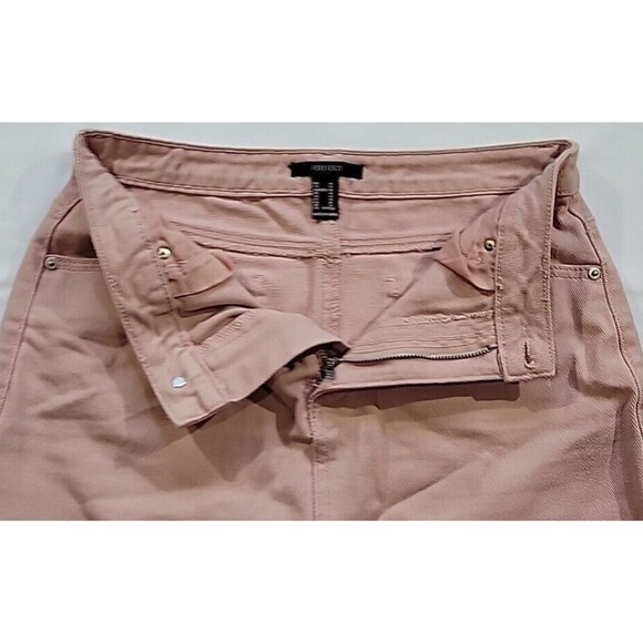 FOREVER 21 Denim Mini Skirt Women's Size Medium Light Pink Flat Front 5-Pocket - Picture 5 of 10